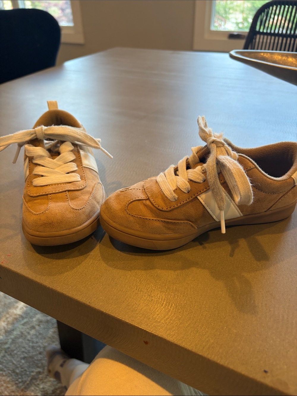 Kids Casual Suede Sneakers in Tan - Comfortable Everyday Shoes